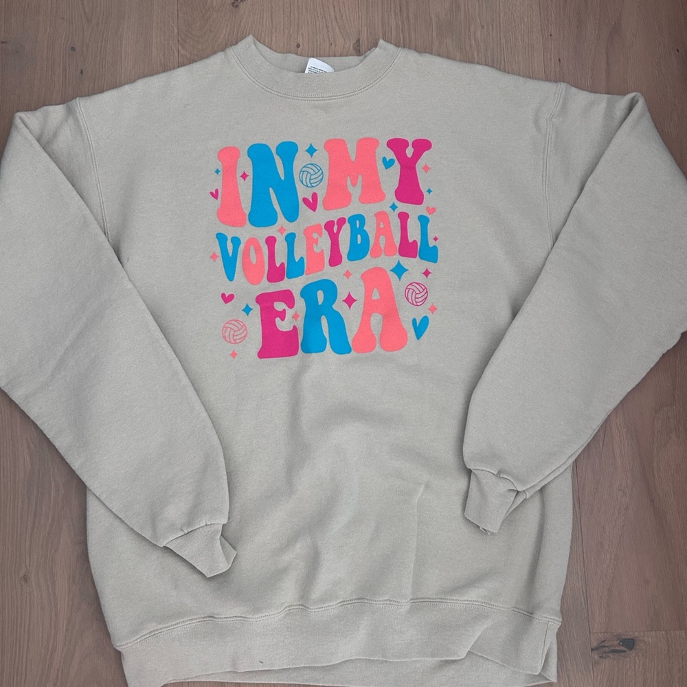 Hanes Beige Volleyball Era Sweatshirt
